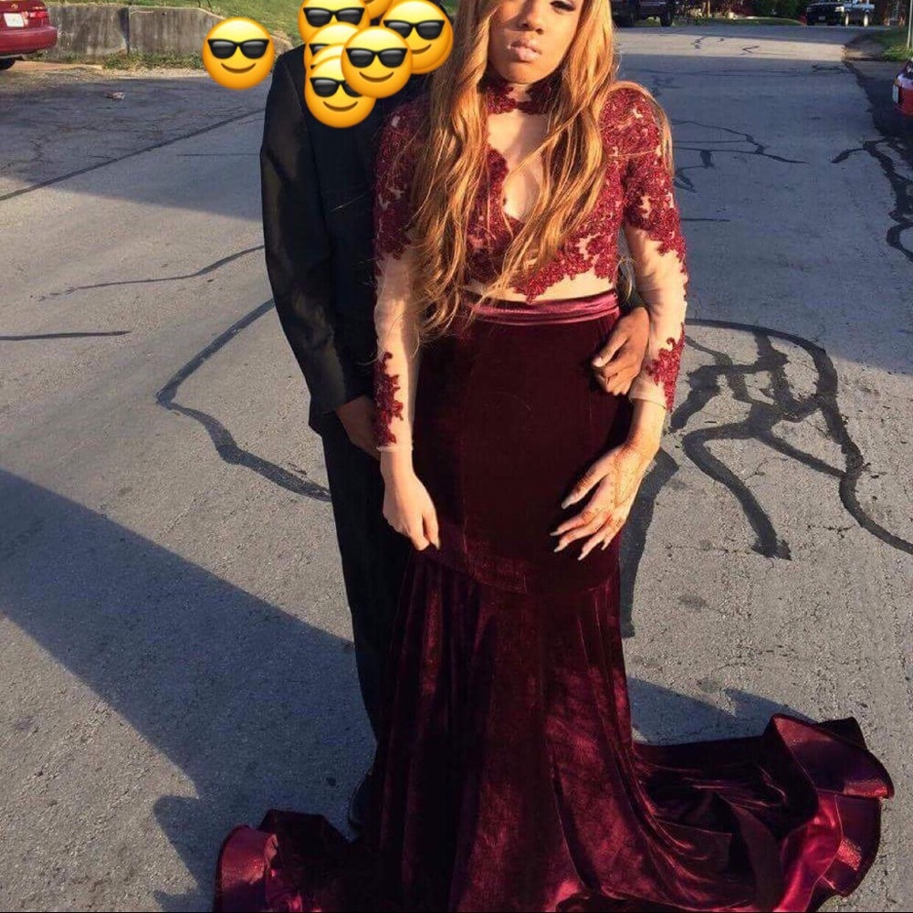 Velvet prom dress